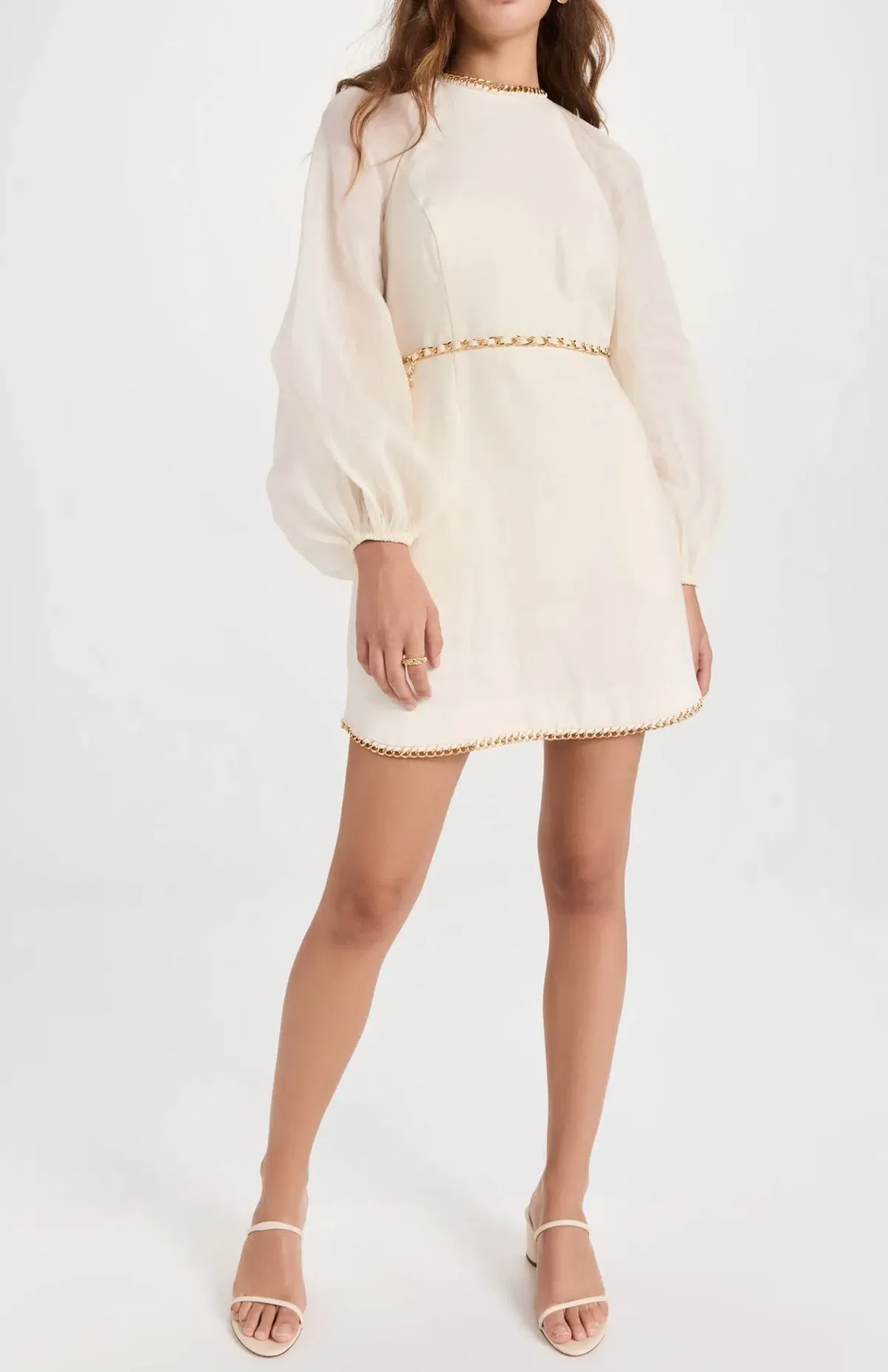 Zimmermann Rouleau Chain Mini Dress Pearl Size 0 / Au 8  - Image 1