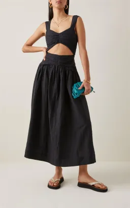 Posse Sofia Midi Dress Black Size 10 for rent on The Volte - image 1