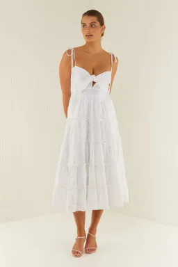 Palm Noosa James Dress in White Size 6 for rent on The Volte - image 1