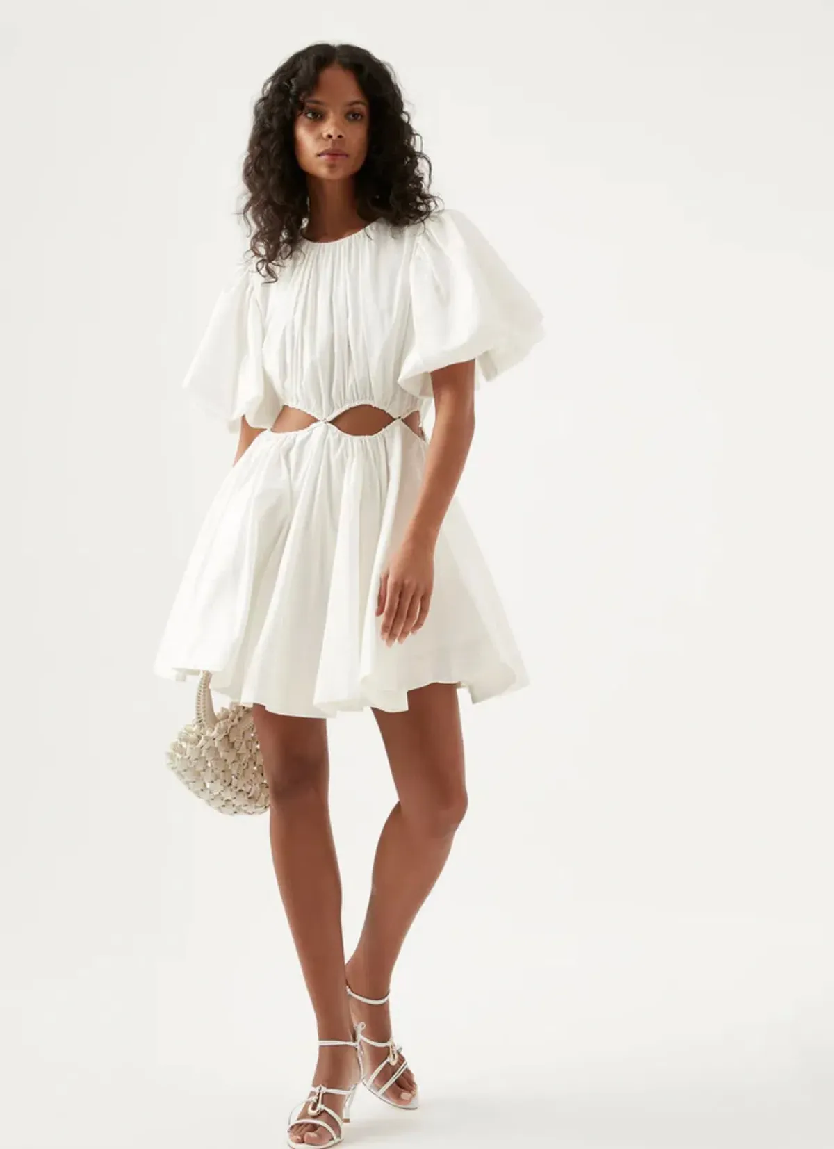 AJE Henriette Cut Out Mini Dress White Size 8 - Image 1