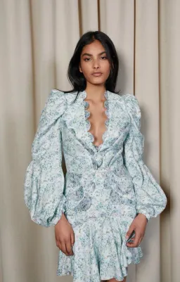 Acler Dixon Dress Blue Fields Floral Size 10 for rent on The Volte - image 3