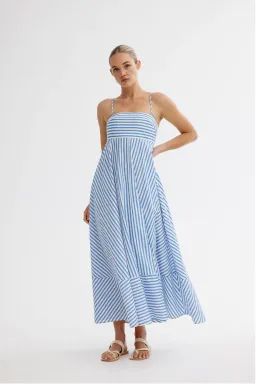 Aston Studio - Rue Dress - Sapphire Stripe - Size 10 for rent on The Volte - image 1