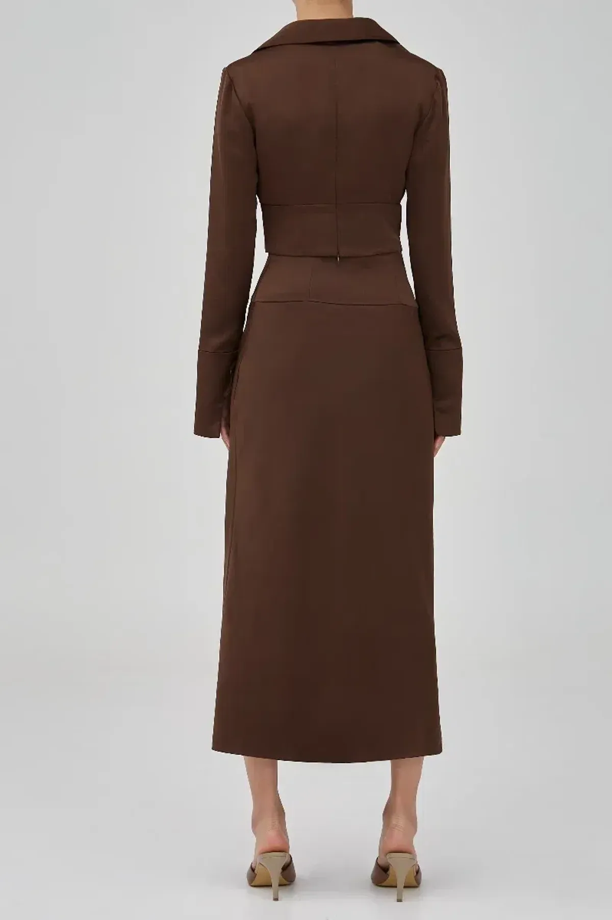 C/MEO CollectiveCollective Midi Skirt Brown Size 10 - Image 4