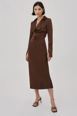 C/MEO CollectiveCollective Midi Skirt Brown Size 10  for rent on The Volte - image 3