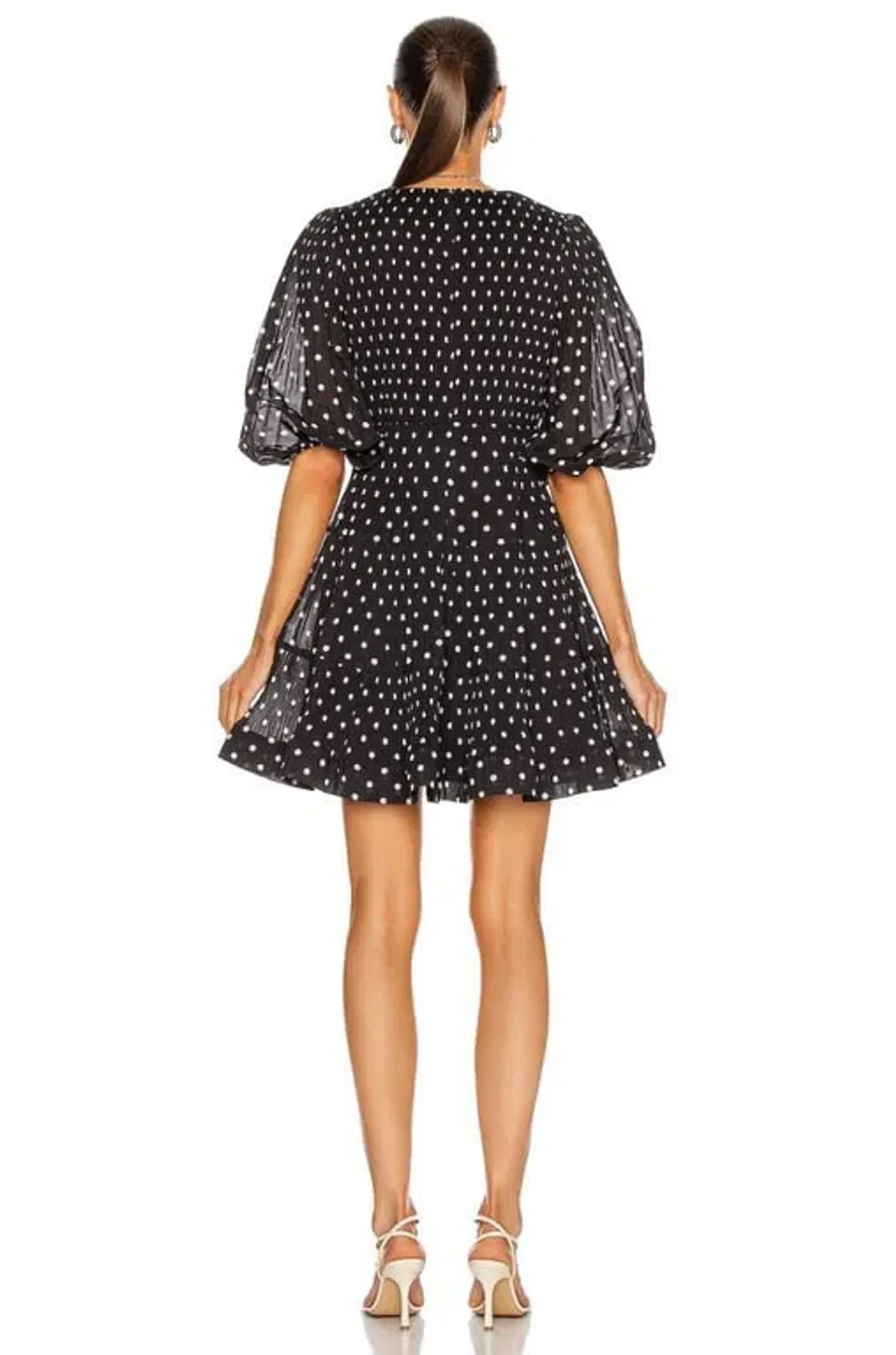 Zimmermann Pleated Long Sleeve Mini Dress Print Size 1/AU 10 - Image 2