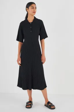 Oroton Knit Polo Dress Black Size XS/AU 8 for rent on The Volte - image 1