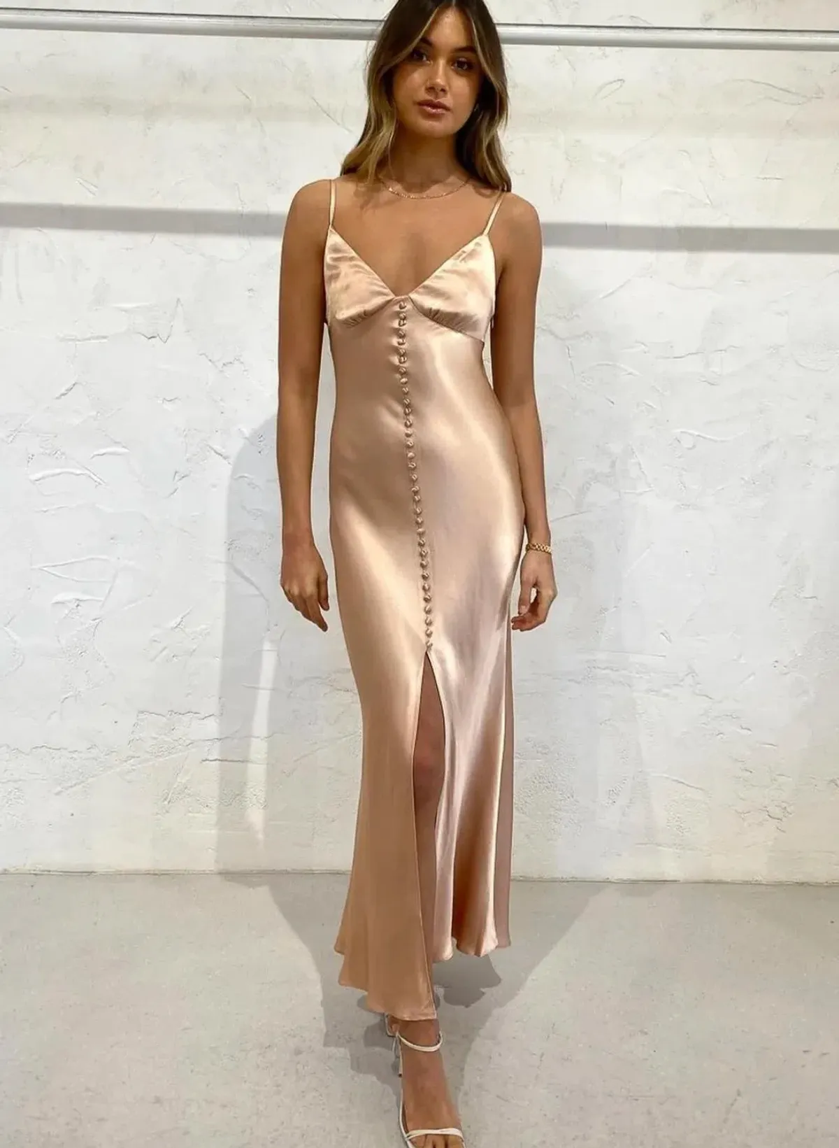 Shona Joy La Lune Bias Slip Dress in Dessert Rose Size 6 - Image 1