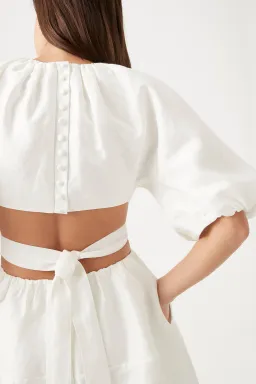 Aje Mimosa Cut Out  Mini Dress Ivory Size 8 for rent on The Volte - image 2