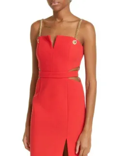 Rebecca Vallance Scarlett Chain Midi Dress Red Size 10 for rent on The Volte - image 2