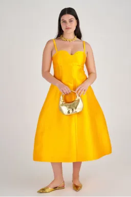 Oroton Sculptured Bodice Dress Marigold Size 8 for rent on The Volte - image 3