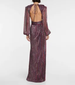 Rebecca Vallance Casey Open-back Lurex Gown Multi Size 8 for rent on The Volte - image 3