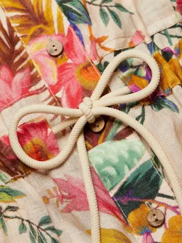 Zimmermann Tropicana Utility Playsuit in Cream Floral size 1 / Au 10 for rent on The Volte - image 6