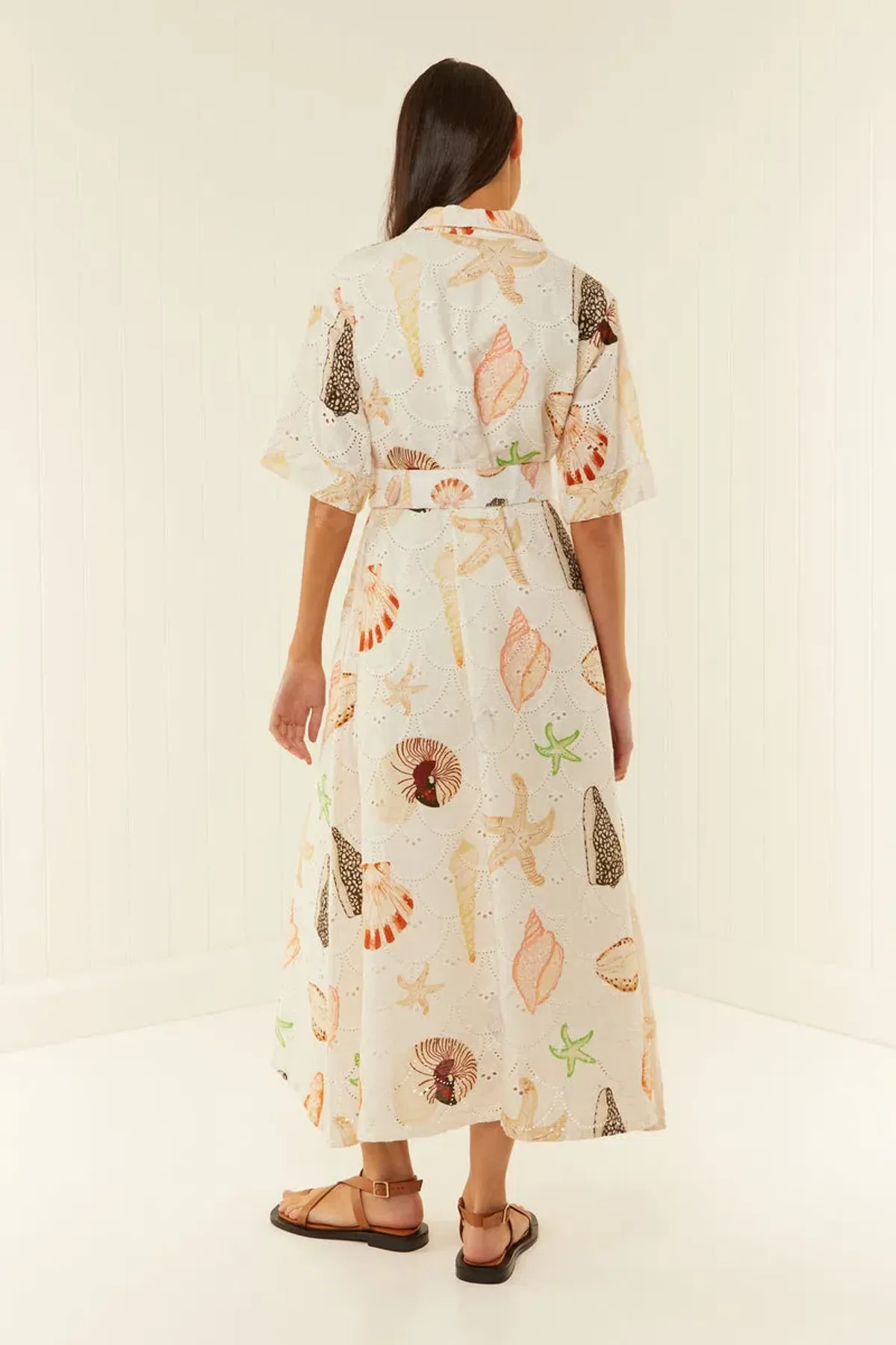 Palm Noosa Souvenir Midi Dress in Shells Size 10  - Image 2