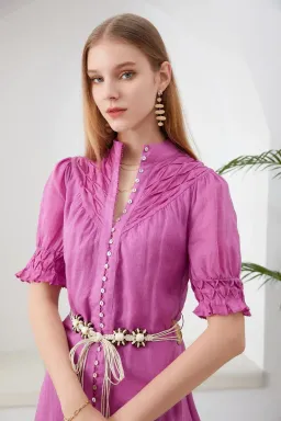 GDS Colette Linen Dress Violet Size 10 for rent on The Volte - image 3