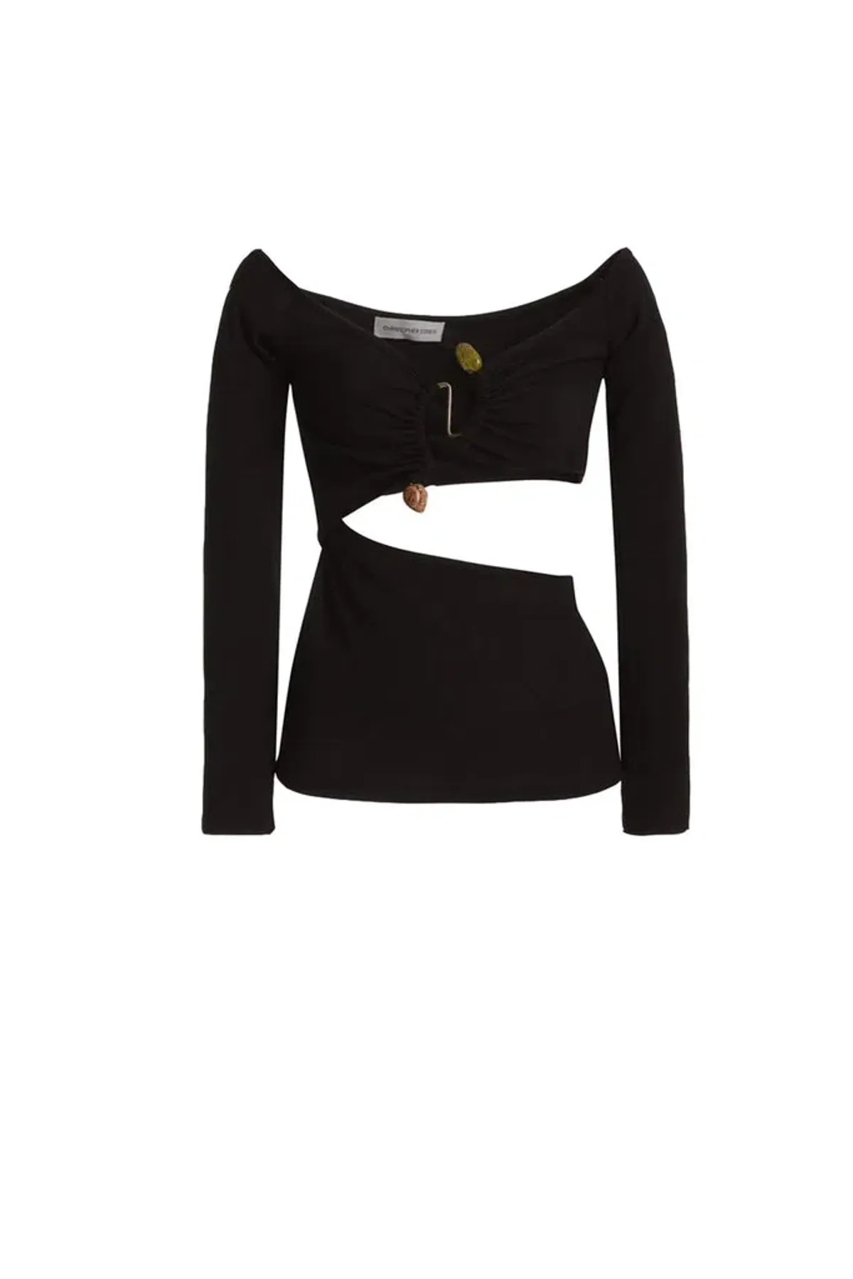 Christopher Esber Distort Quartz Shoulderless Top Black Size 6  - Image 4