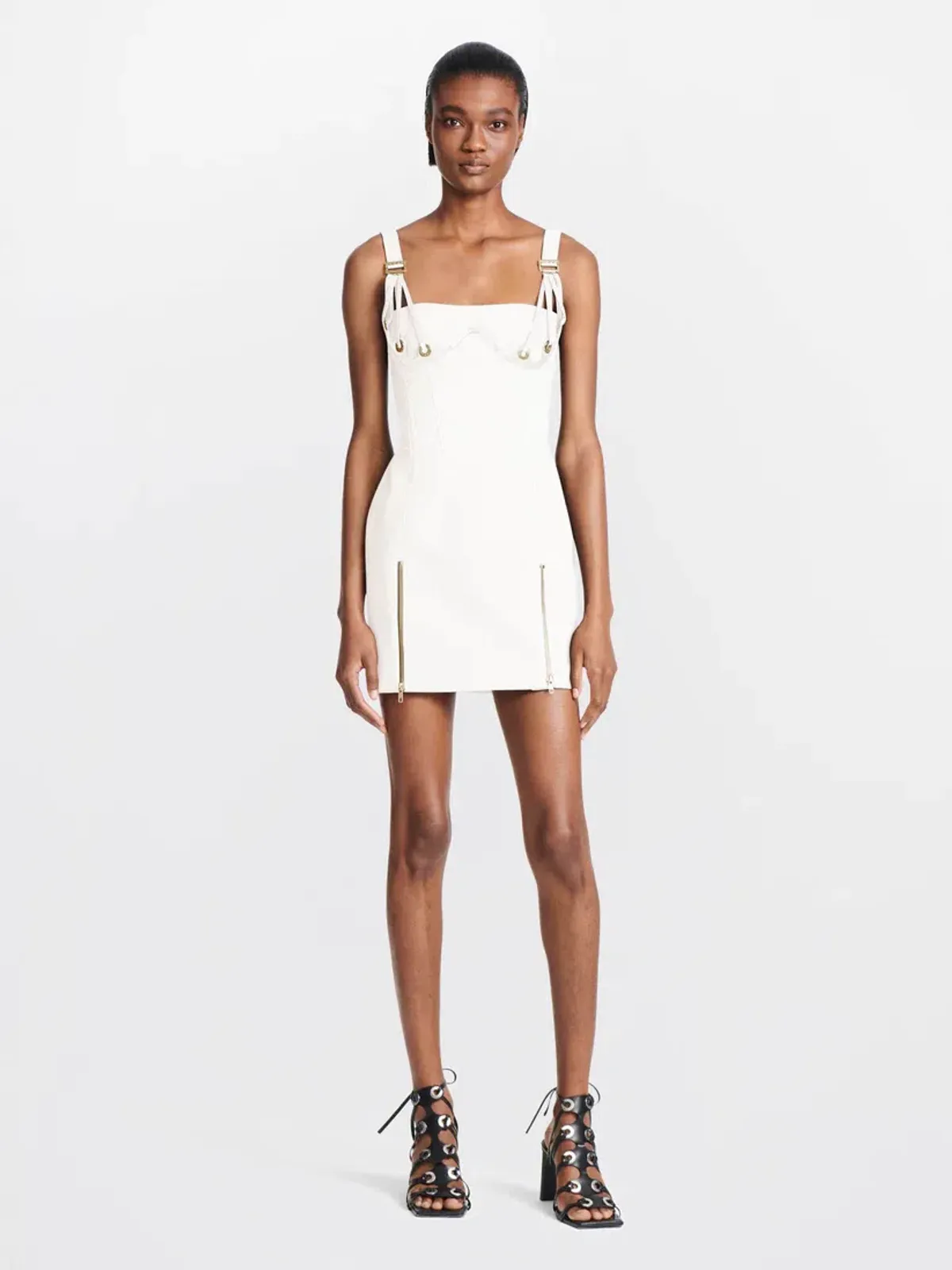 Dion Lee Fan Lace Mini Dress In White Size 8 - Image 1