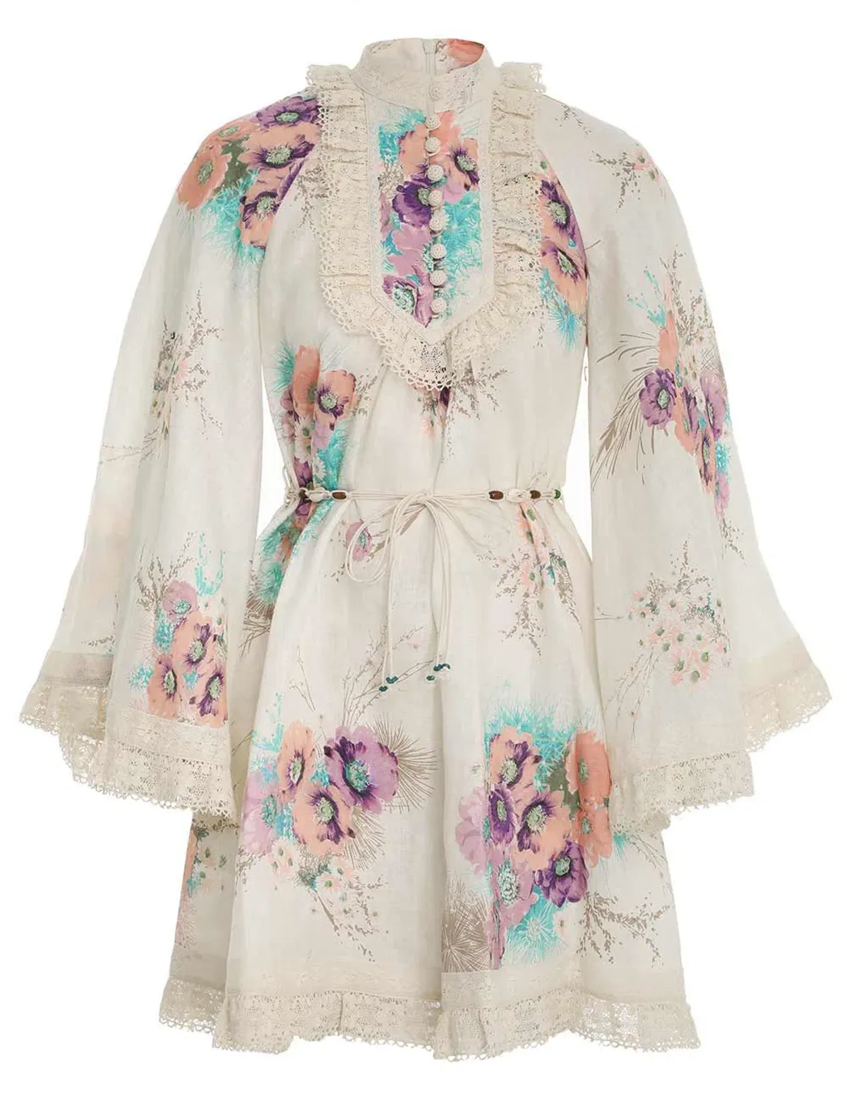 Zimmermann Jude Lace Trim Swing Dress Floral Size 1 / Au 10 - Image 2