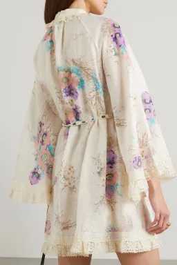 Zimmermann Jude Lace Trim Swing Dress Floral Size 1 / Au 10 for rent on The Volte - image 3