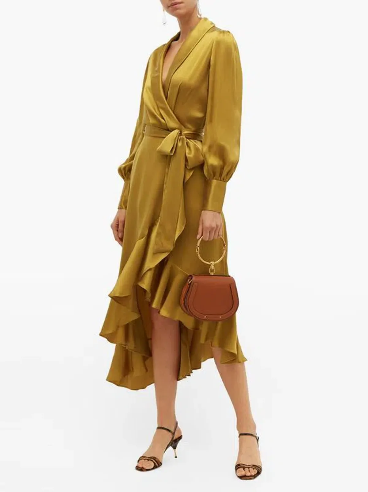 Zimmermann Espionage Wrap Midi Dress Gold Size 2 / AU 12 - Image 1