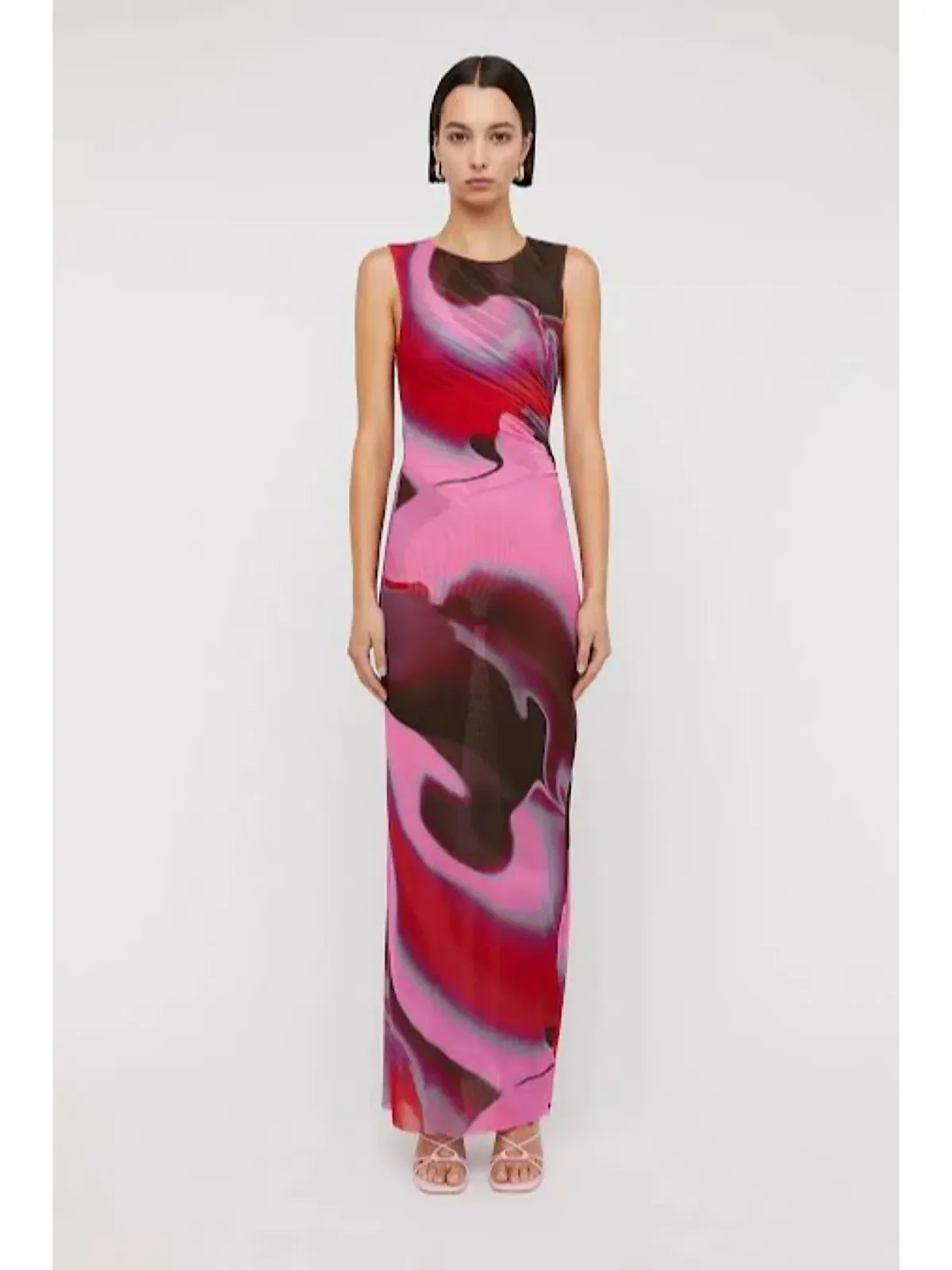 Scanlan Theodore Italian Watercolour Dress Raspberry Pink Size AU 10 - Image 1