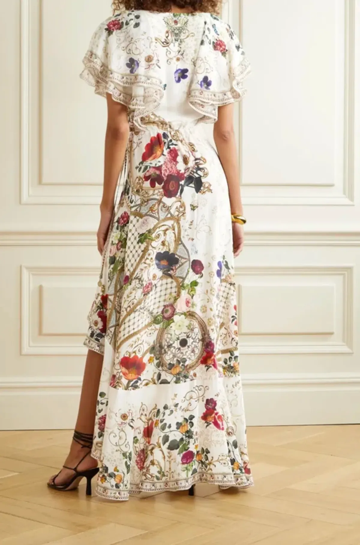 Camilla Frill Sleeve Long Dress in Fairy Godmother Print Size 8  - Image 2