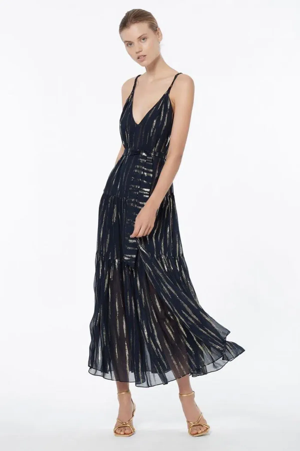 Manning Cartell Cosmic Girl Tiered Maxi Dress Navy Size 6 / XS - Image 1