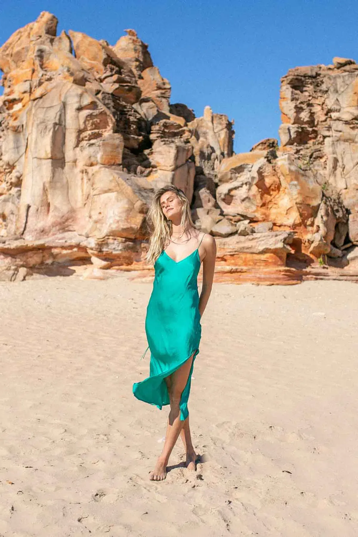 Turquoise Lane Slinky Slip Dress Green Size 10 / M - Image 2