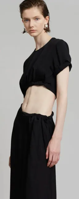 Christopher Esber Roll Sleeve Tee Dress Black Size 6 / XS for rent on The Volte - image 2