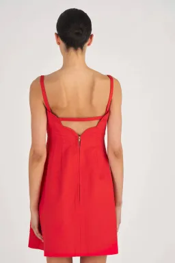 Oroton Short Scallop Dress Red Size AU 12 for rent on The Volte - image 2