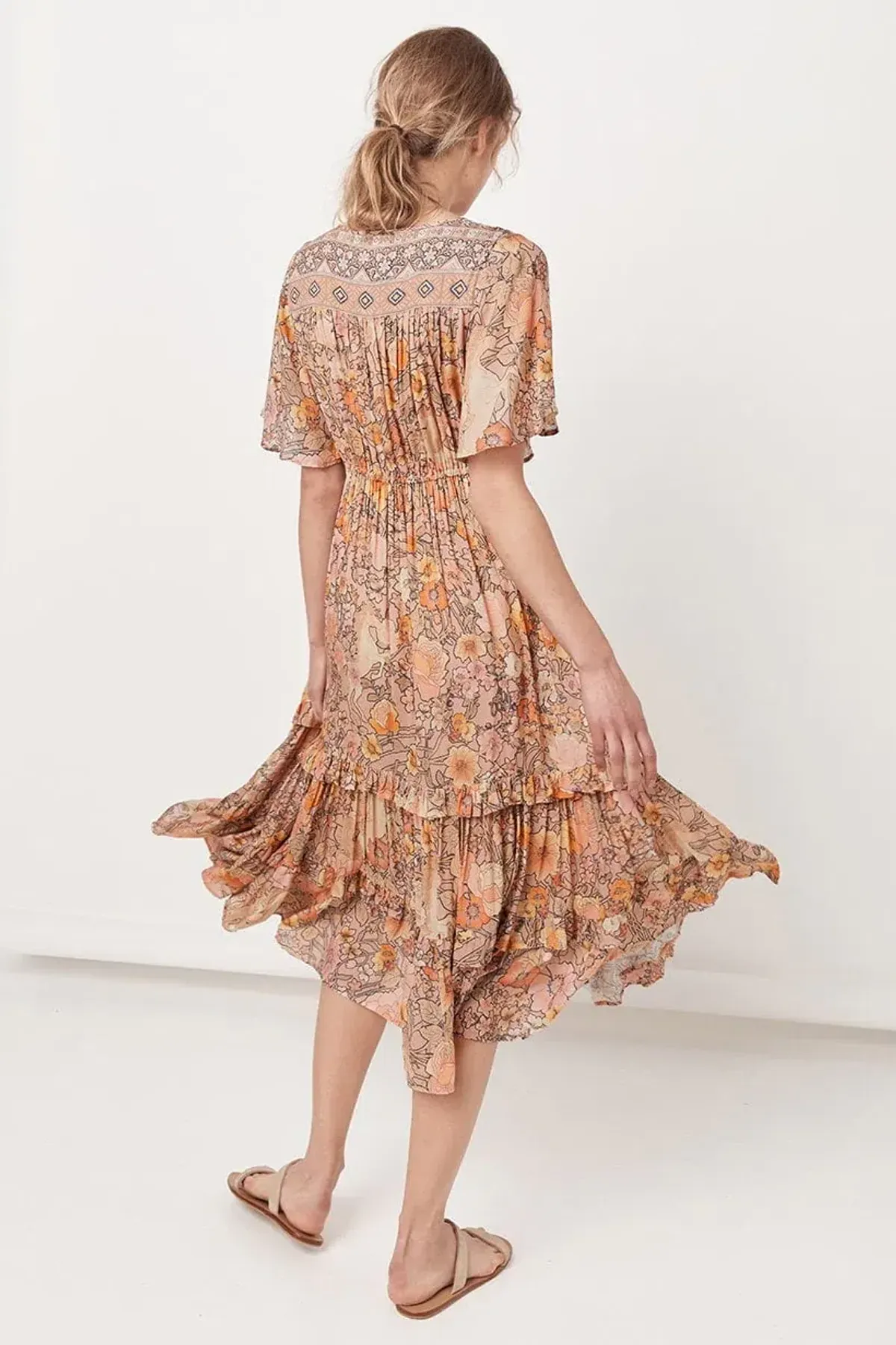 Spell & The Gypsy Amethyst Garden Party Dress Peach Size XS / AU 6 - Image 4