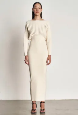 Wynn Hamlyn Accordion knit Gown Ivory Size AU 6 for rent on The Volte - image 1