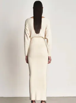Wynn Hamlyn Accordion knit Gown Ivory Size AU 6 for rent on The Volte - image 4