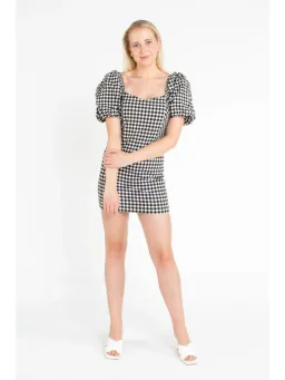 Bec & Bridge Check It Out Mini Dress Black Print Size 2 / AU 6 for rent on The Volte - image 1