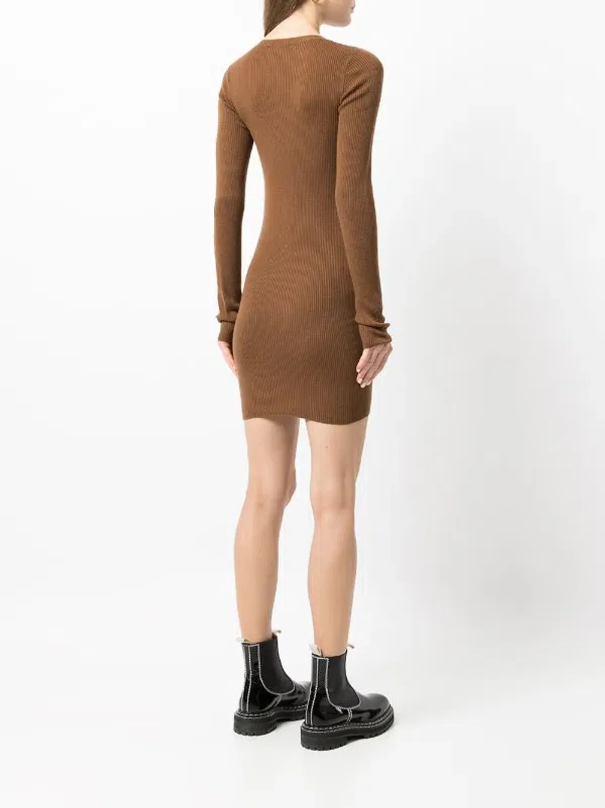 Bec & Bridge Freya L/S Mini Dress Chocolate Size 10 - Image 3