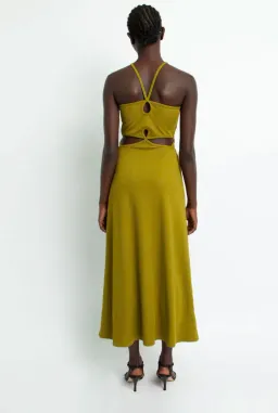 Christopher Esber Loophole Cutaway Sleeveless Midi Dress Green Size 8 for rent on The Volte - image 3