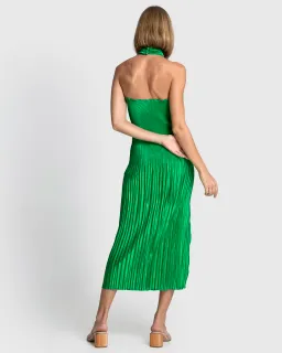 Lidee Soiree Halter Midi Dress in Bright Green Size 10  for rent on The Volte - image 2