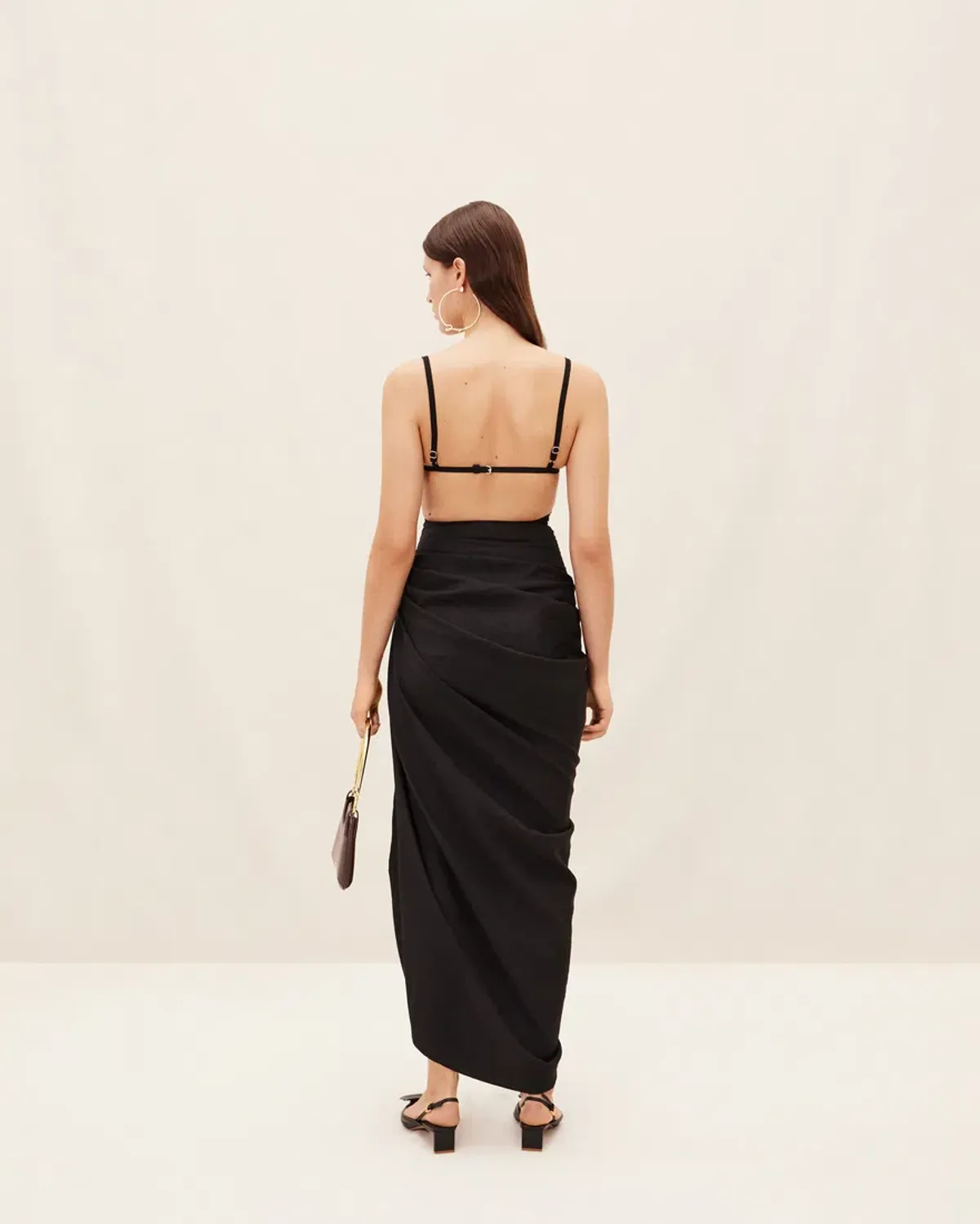 Jacquemus La Robe Saudade Asymmetrical Dress in Black Size 10 - Image 3