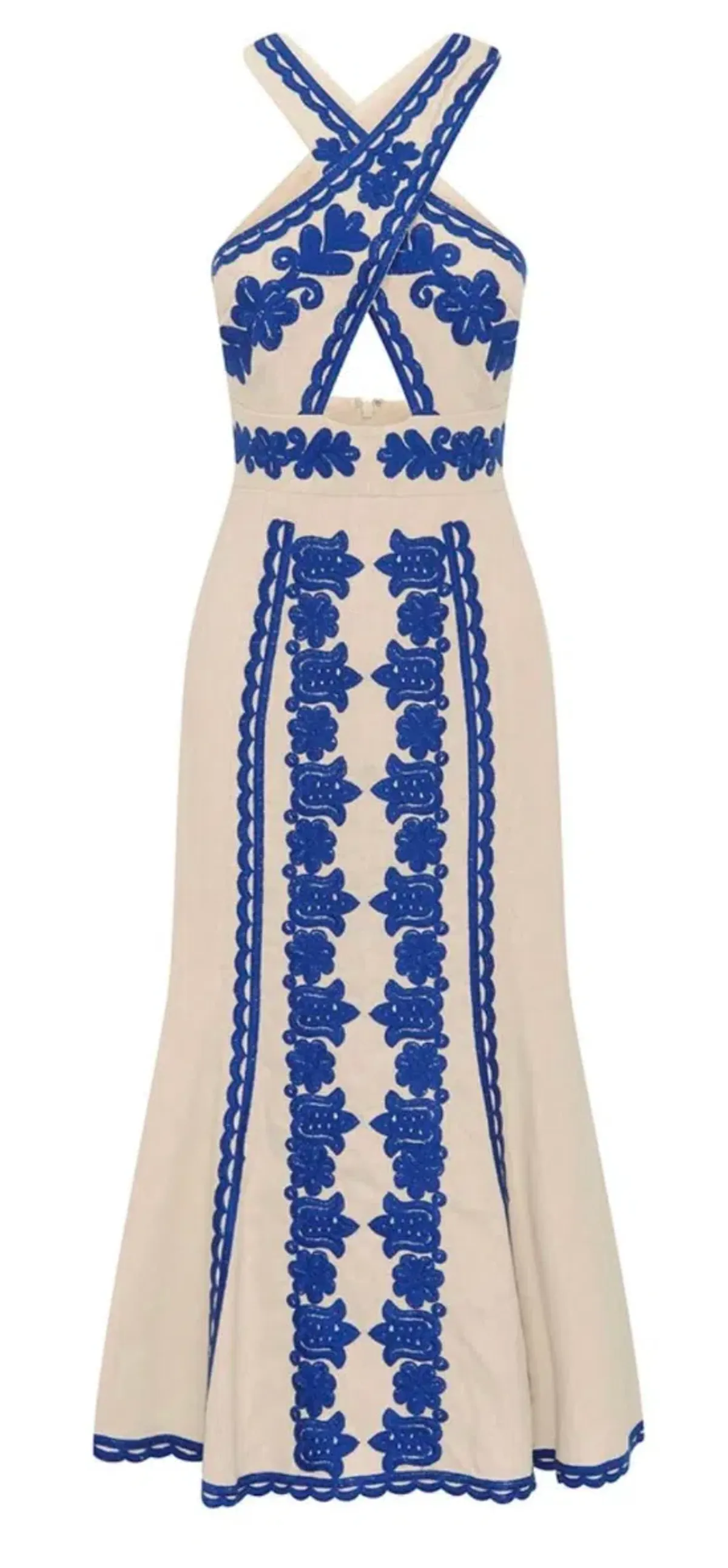 Alice McCall Wild Horses Midi Dress Cream/Blue Size 8 / S - Image 4