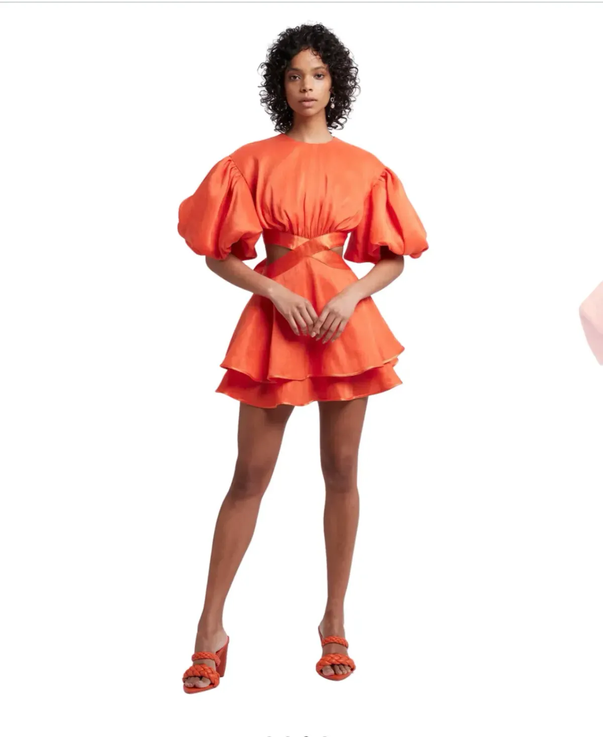 Aje Gracious Cut Out Mini in Saffron Red Size AU 6 - Image 5