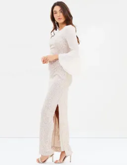 Montique Amelia Bell Sleeve Gown White Size AU 8 for rent on The Volte - image 2