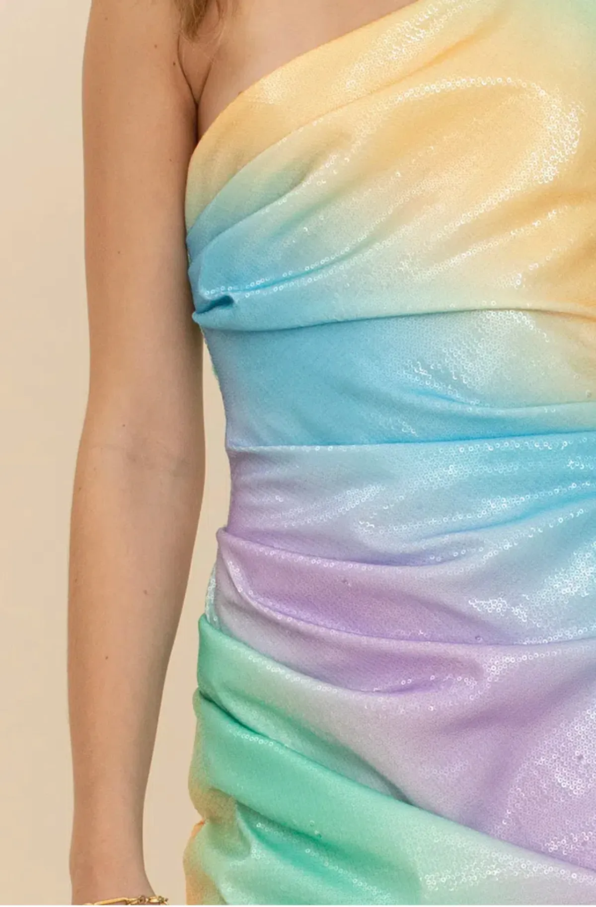 Suboo Ombre One Shoulder Split Mini Dress Multi Size XS / Au 6 - Image 4
