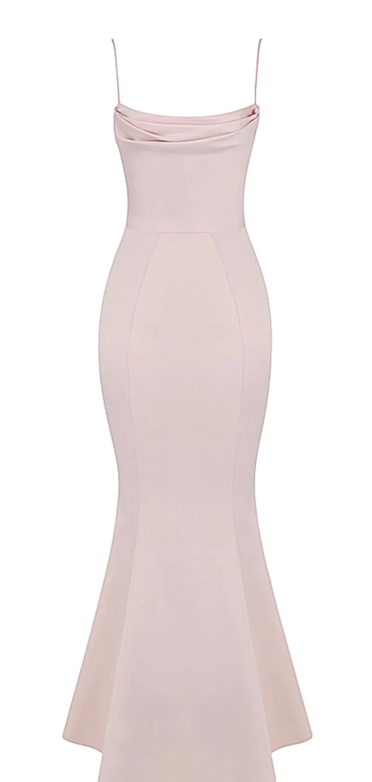 House of CB Violette Satin Fishtail Gown Blush Size Au 6 - Image 3