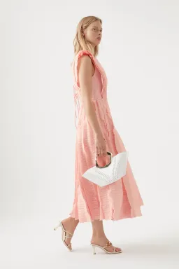 Aje Hybrid Midi Dress in Rose Pink Size AU 12 for rent on The Volte - image 2
