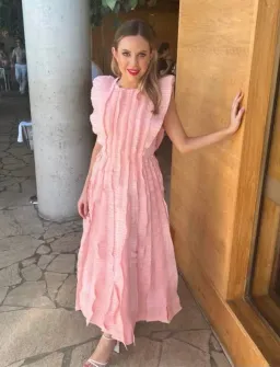 Aje Hybrid Midi Dress in Rose Pink Size AU 10 for rent on The Volte - image 1
