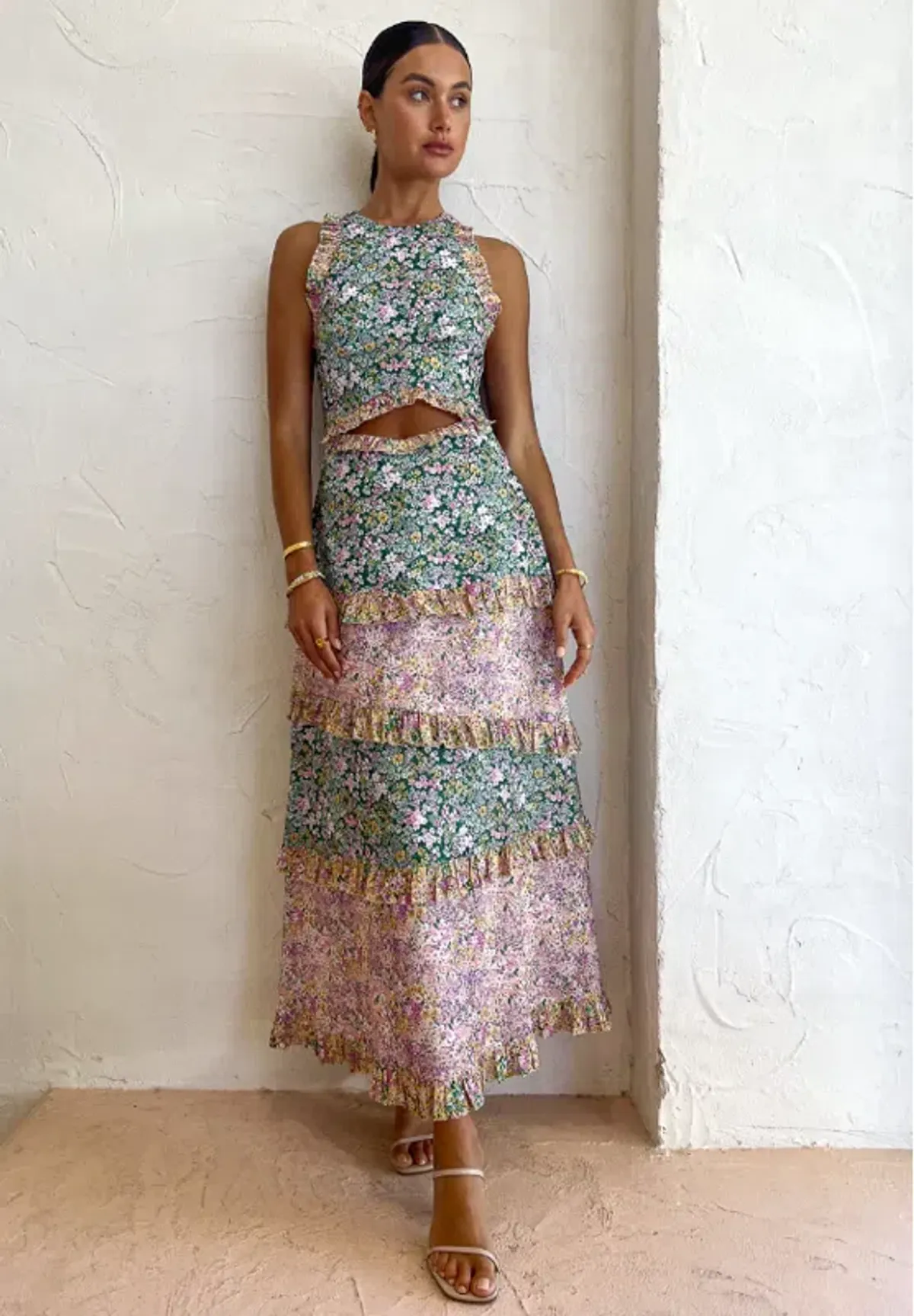 Kate Ford Zouina Dress Multi Floral Size 10 - Image 3