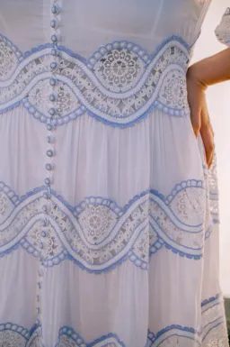 Zimmermann Cira Tiered Trimmed Dress White Size AU 16 for rent on The Volte - image 3