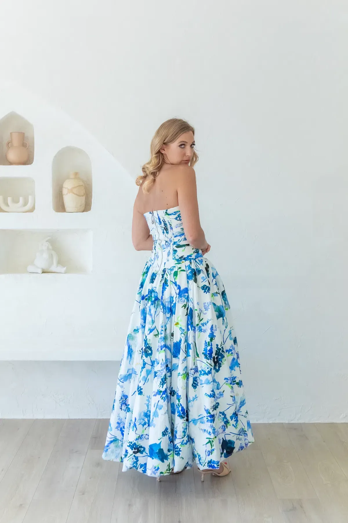 Aje Violette Bubble Hem Maxi Dress Lavenders of Provence Print Size 8 - Image 8