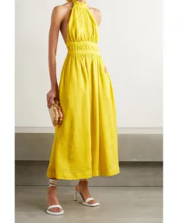 Zimmerman Shelly Linen Halter Neck Mini Dress Yellow Size 2/Au 12  for rent on The Volte - image 1