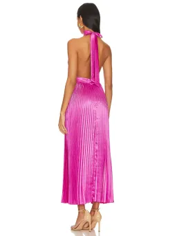L'Idee Renaissance High Neck Split Gown in Flamingo Size M / AU 10  for rent on The Volte - image 3
