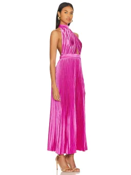 L'Idee Renaissance High Neck Split Gown in Flamingo Size M / AU 10  for rent on The Volte - image 2